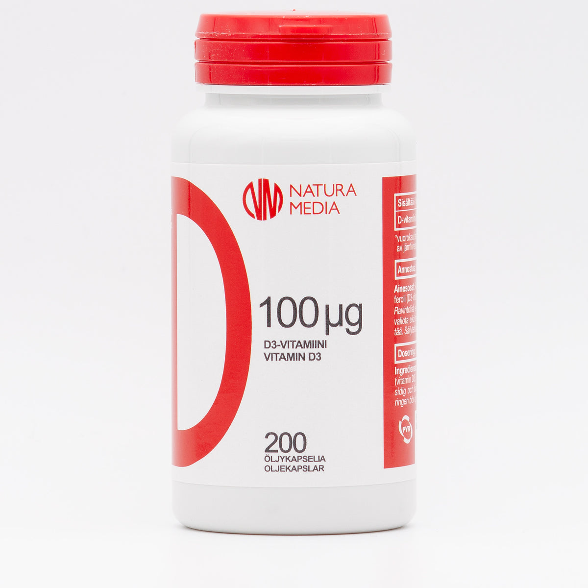 Natura Media D3-vitamiini 100 µg 200 kaps.