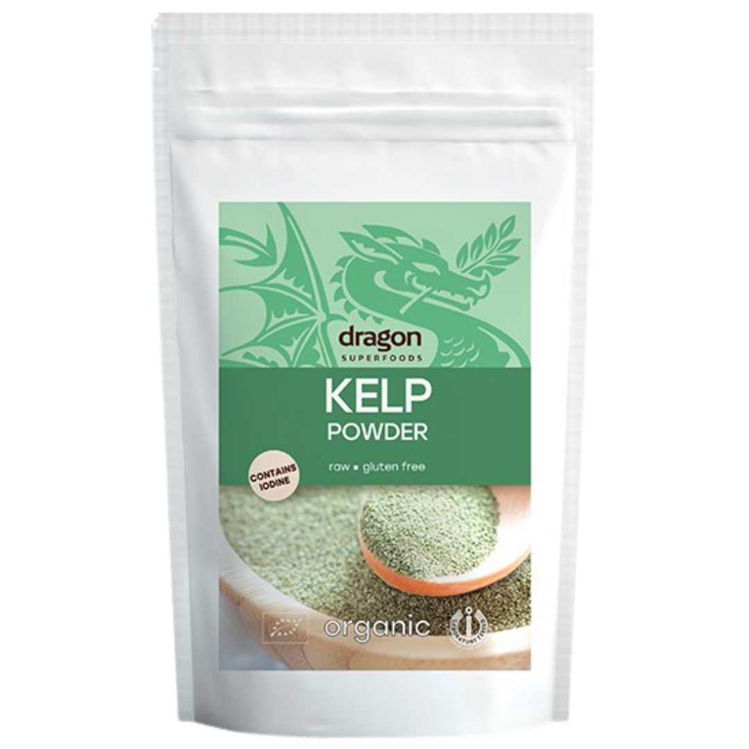 Dragon Superfoods Kelp-jauhe 100 g, sisältää jodia, luomu kelp-jauhe, sinunapteekki.fi