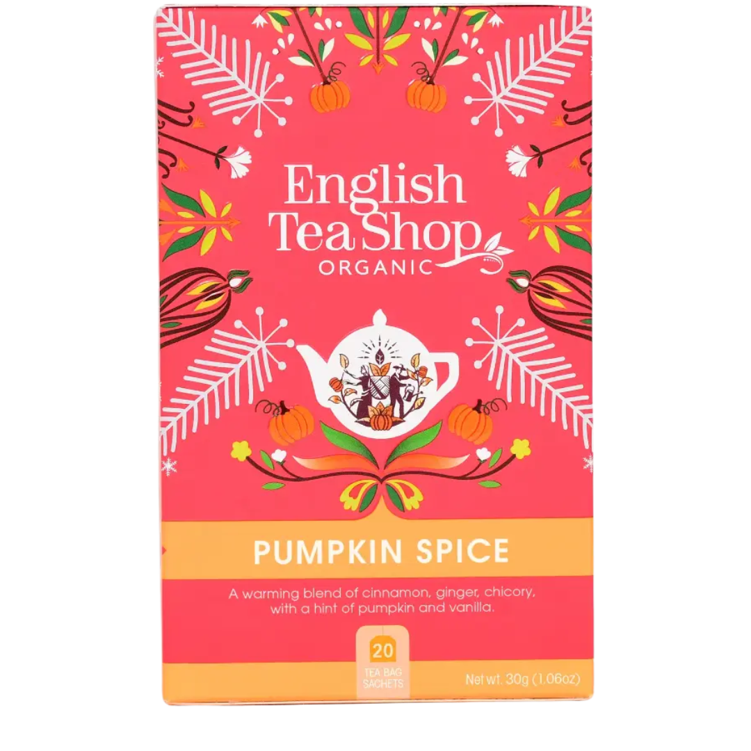 English tea shop, pumpkin spice, 20 teepussia
