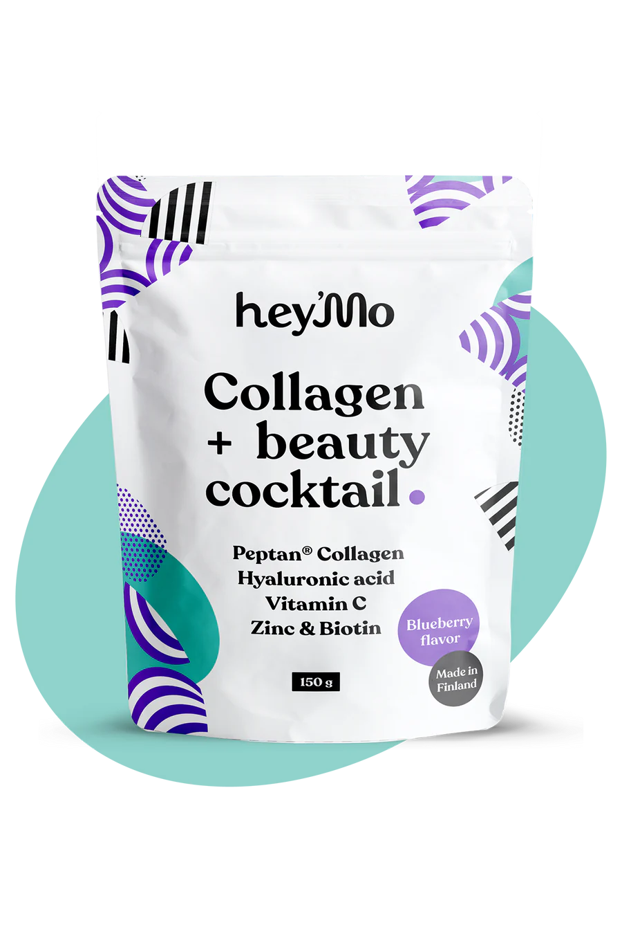 hey'Mo Collagen + Beauty Cocktail mustikka 150 g