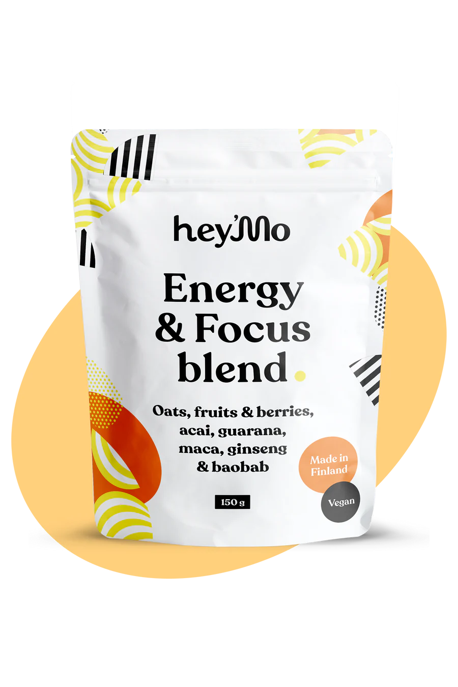 hey'Mo Energy & Focus Blend - juomajauheseos 150 g - Päiväys 03/2024