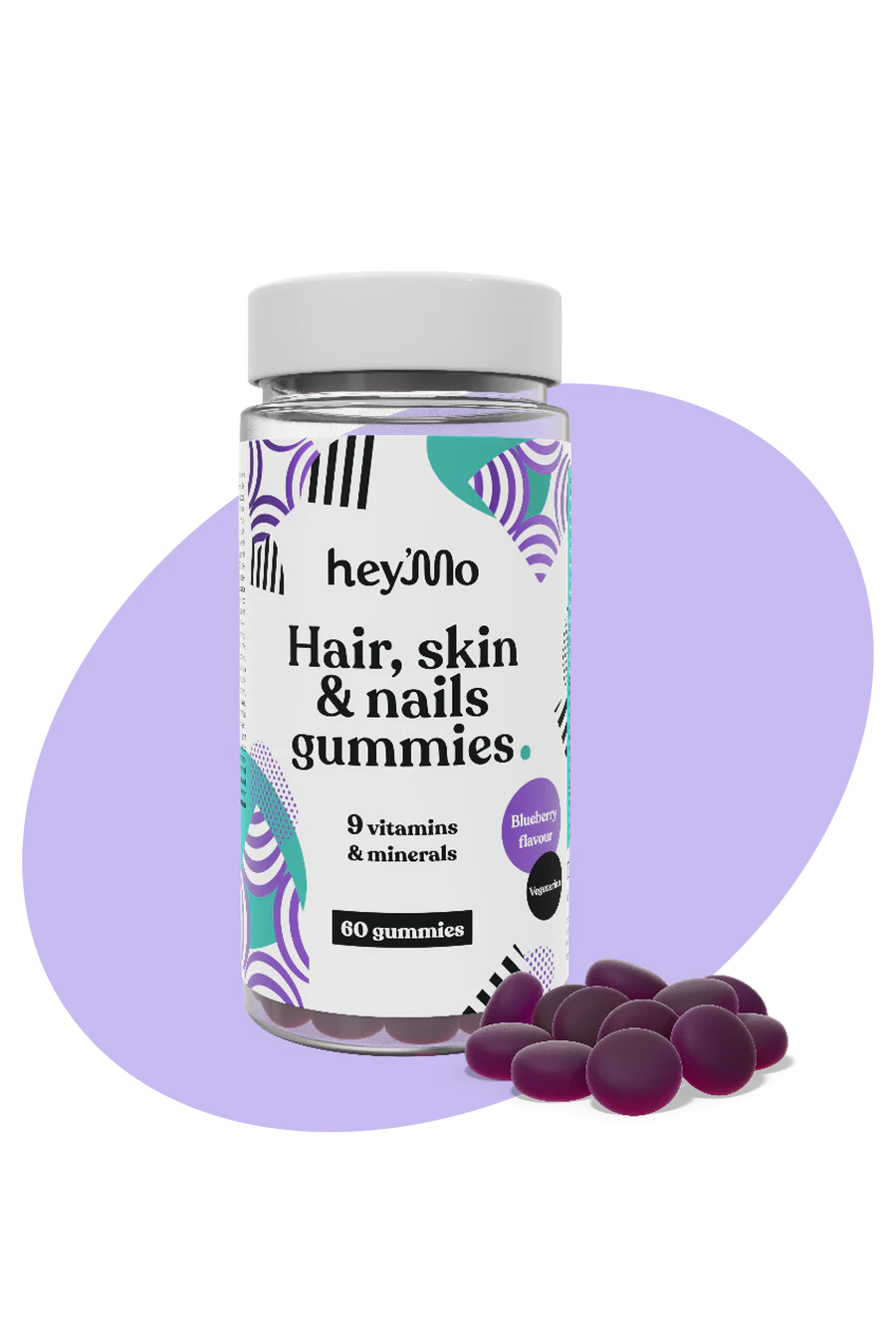 hey'Mo Hair, Skin & Nails Gummies - Pehmopalat 60 kpl - Päiväys 01/2024