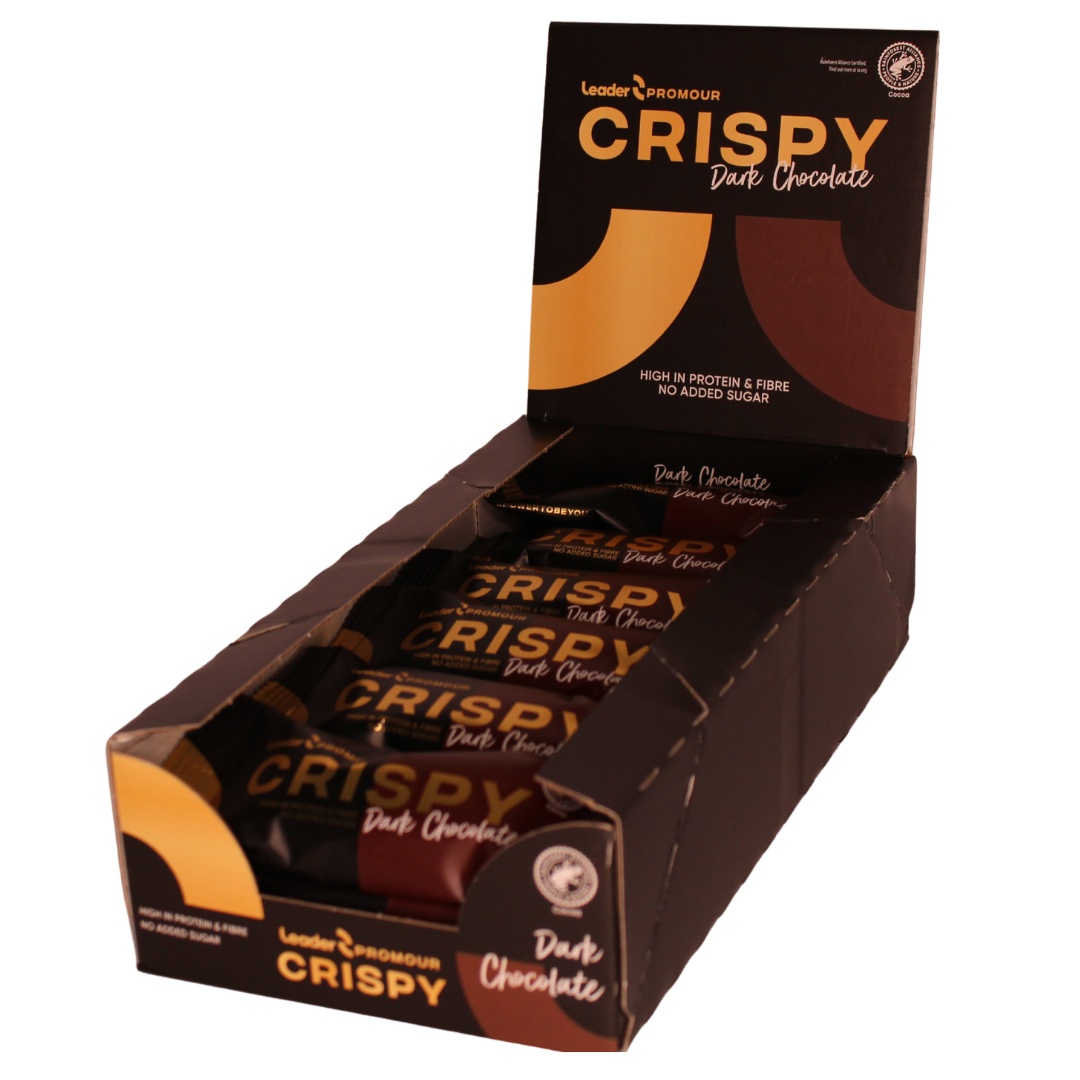 Leader Promour Crispy Dark Chocolate - Proteiinipatukka 18 x 45 g TUKKUPAKKAUS 
