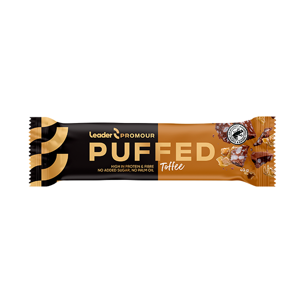 Leader Promour Puffed Toffee - Proteiinipatukka toffee 40 g - Päiväys 05/2024