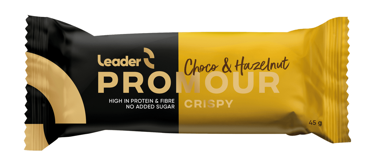 Leader Promour Choco & Hazelnut - Proteiinipatukka maitosuklaa ja hasselpähkinä  45 g