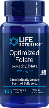 Life Extension Optomized Folate L-Methylfolate 1700mcg DFE 100 tabl.