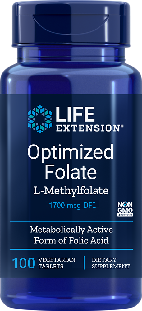 Life Extension Optomized Folate L-Methylfolate 1700mcg DFE 100 tabl.