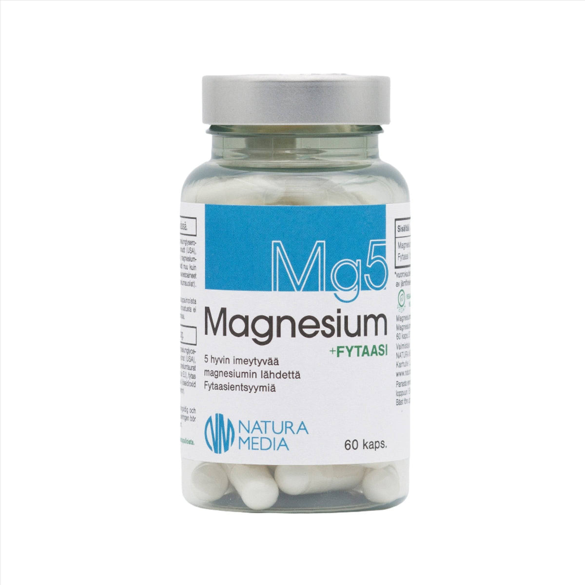 Natura Media Mg5 Magnesium + Fytaasi 60 kaps. - Sinunapteekki.fi
