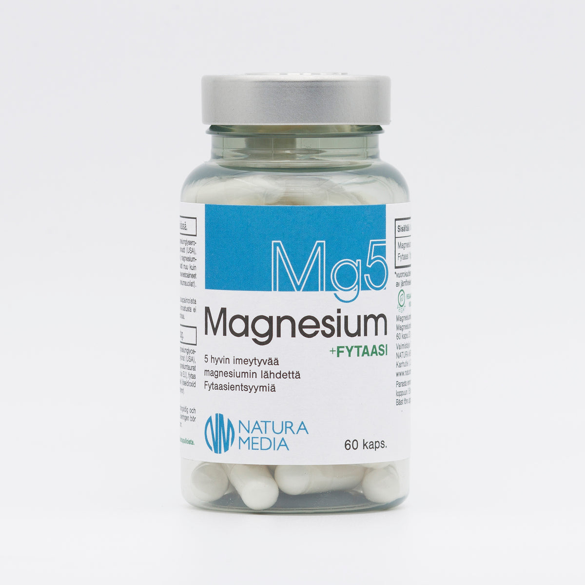 Natura Media Mg5 Magnesium + Fytaasi 60 kaps.