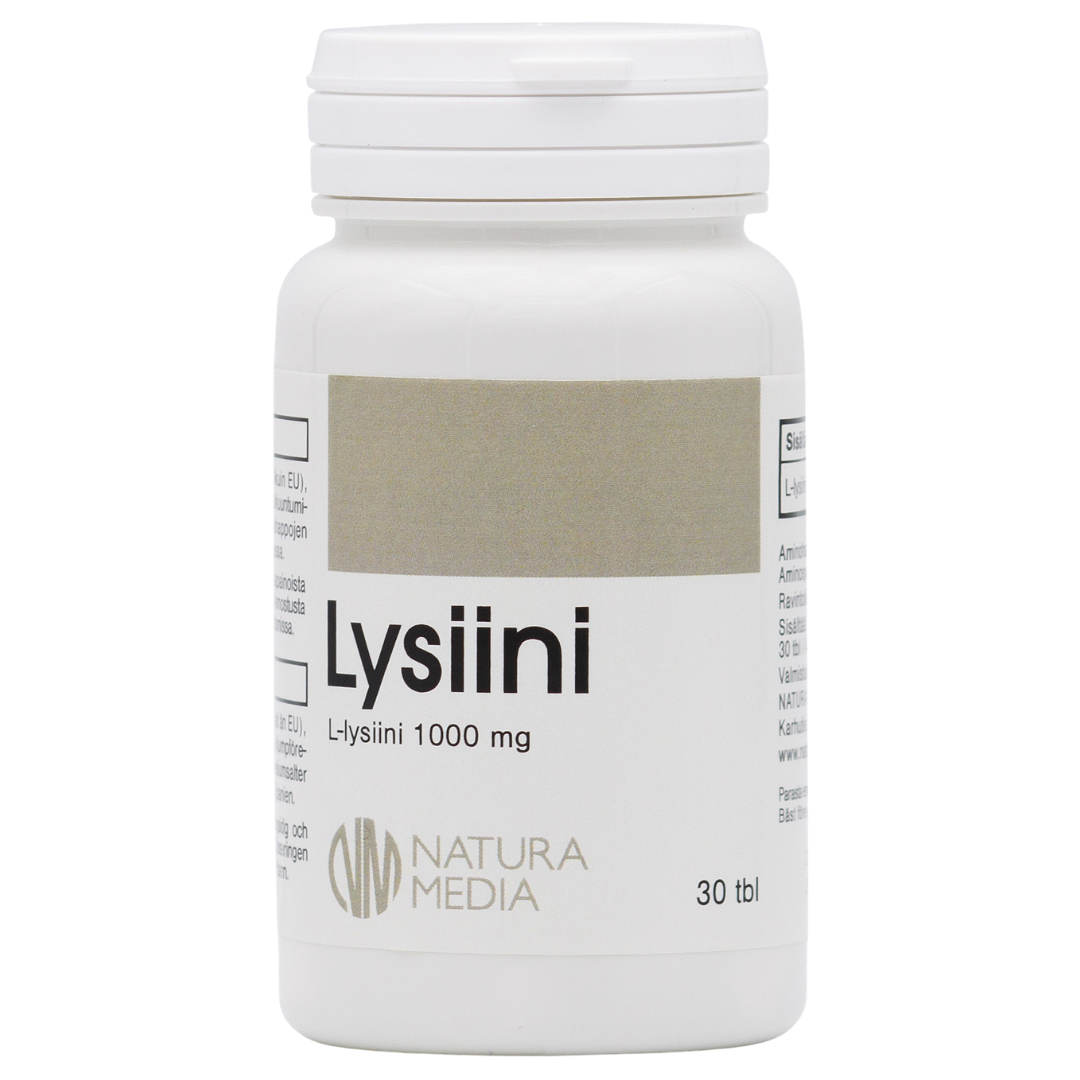 Natura Media Lysiini 30 tabl., L-lysiini 1000mg, sinunapteekki.fi