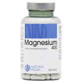 Natura Media Magnesium 400 mg 120 kaps., vahva magnesiumoksidi, sinunapteekki.fi