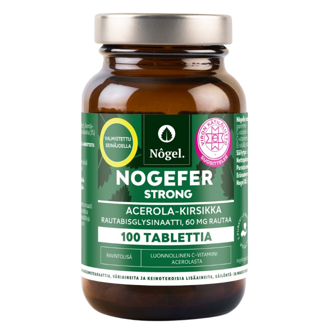 Nogel NOGEFER Strong - Acerola-kirsikka 60 mg 100 tabl.