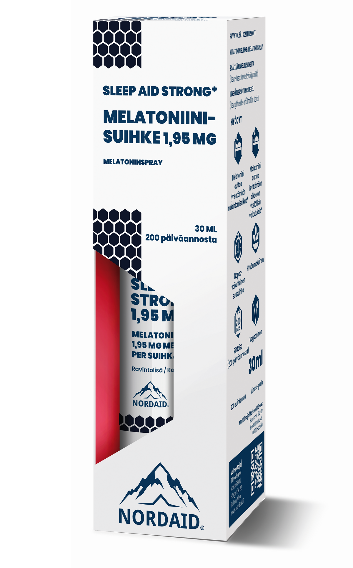 Nordaid Sleep Aid Strong - Vahva Melatoniinisuihke 1,95 mg 30 ml - pakkaus vaurioitunut, tuote käyttökelpoinen