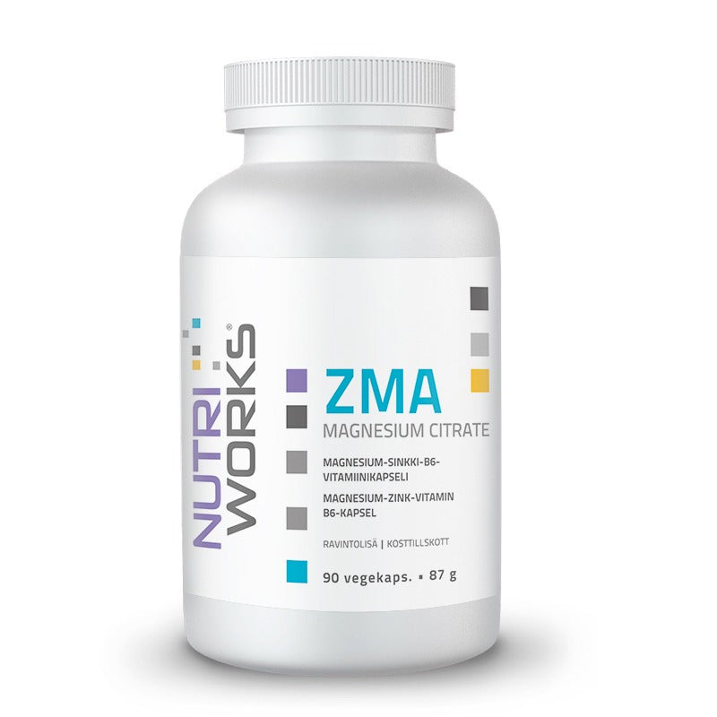 Nutri Works ZMA - Magnesium, Sinkki ja B6-vitamiini 90 kaps. - erä