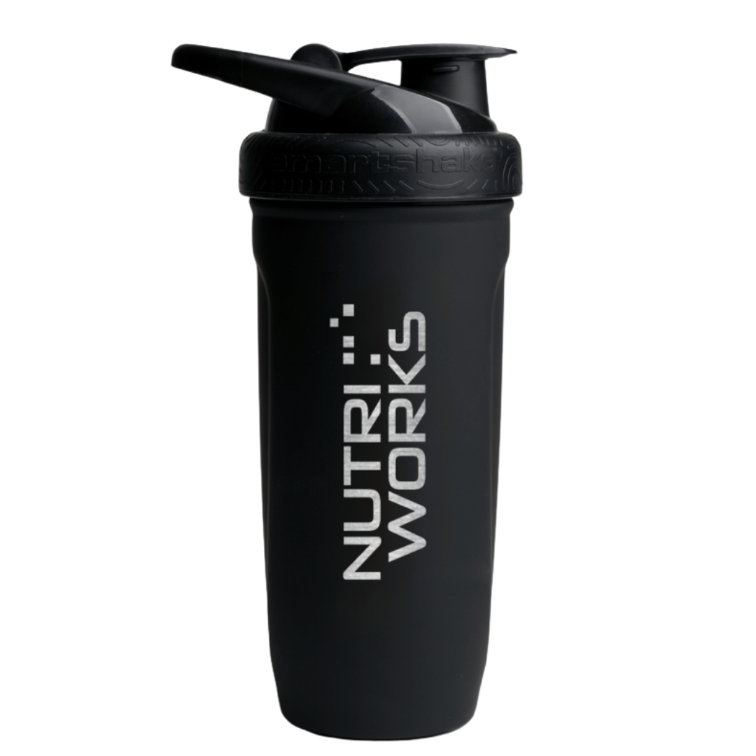 Nutri Works Reforce Stainless Steel Shaker - Musta 900 ml