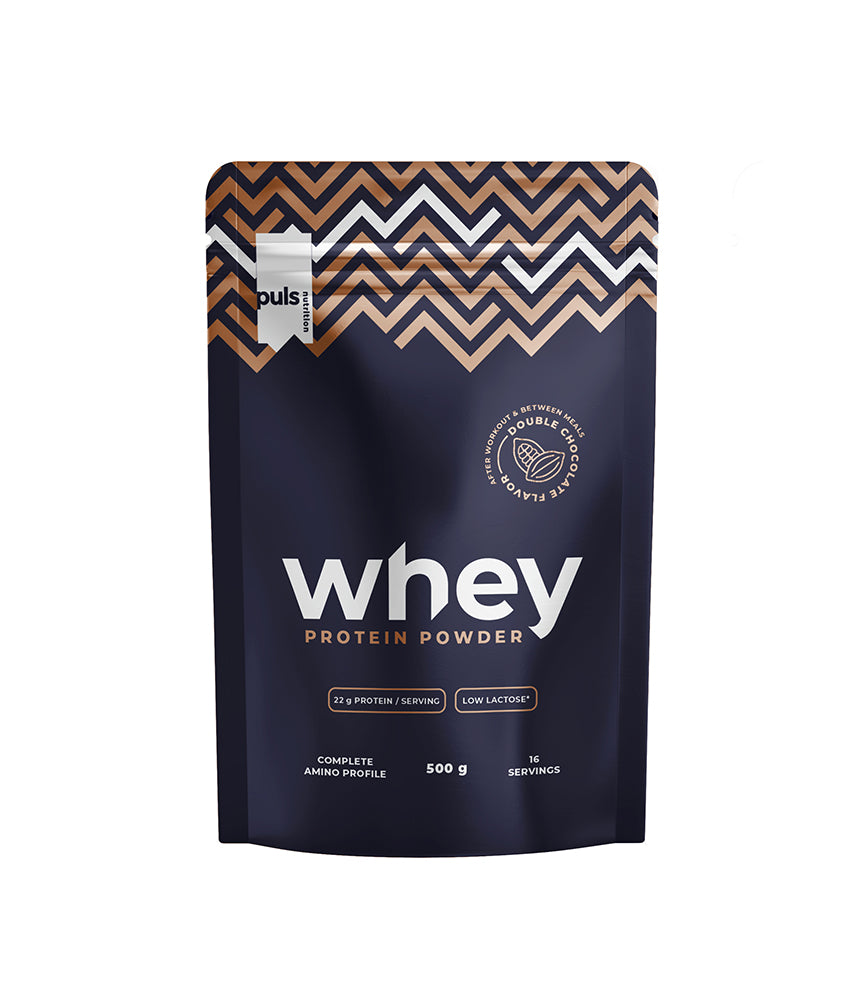 Puls Nutrition Whey Protein Powder - Hera Proteiini Tuplasuklaa 500 g - Vähälaktoosinen - erä