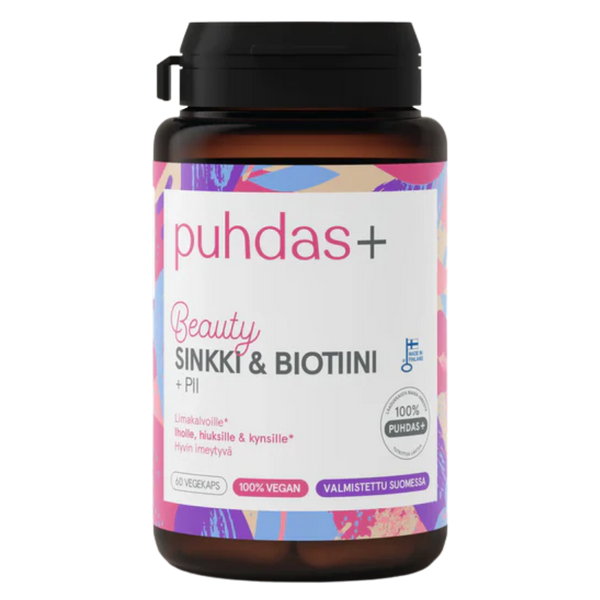 Puhdas+ Beauty Sinkki & Biotiini + Pii 60 kaps.