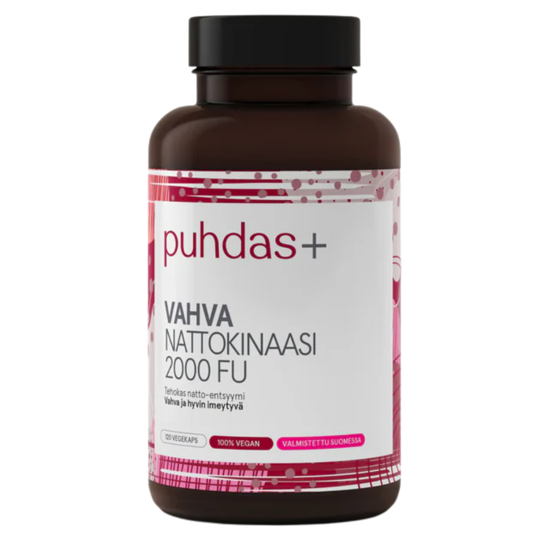 Puhdas+ Vahva Nattokinaasi 2000 FU 120 vegekaps.