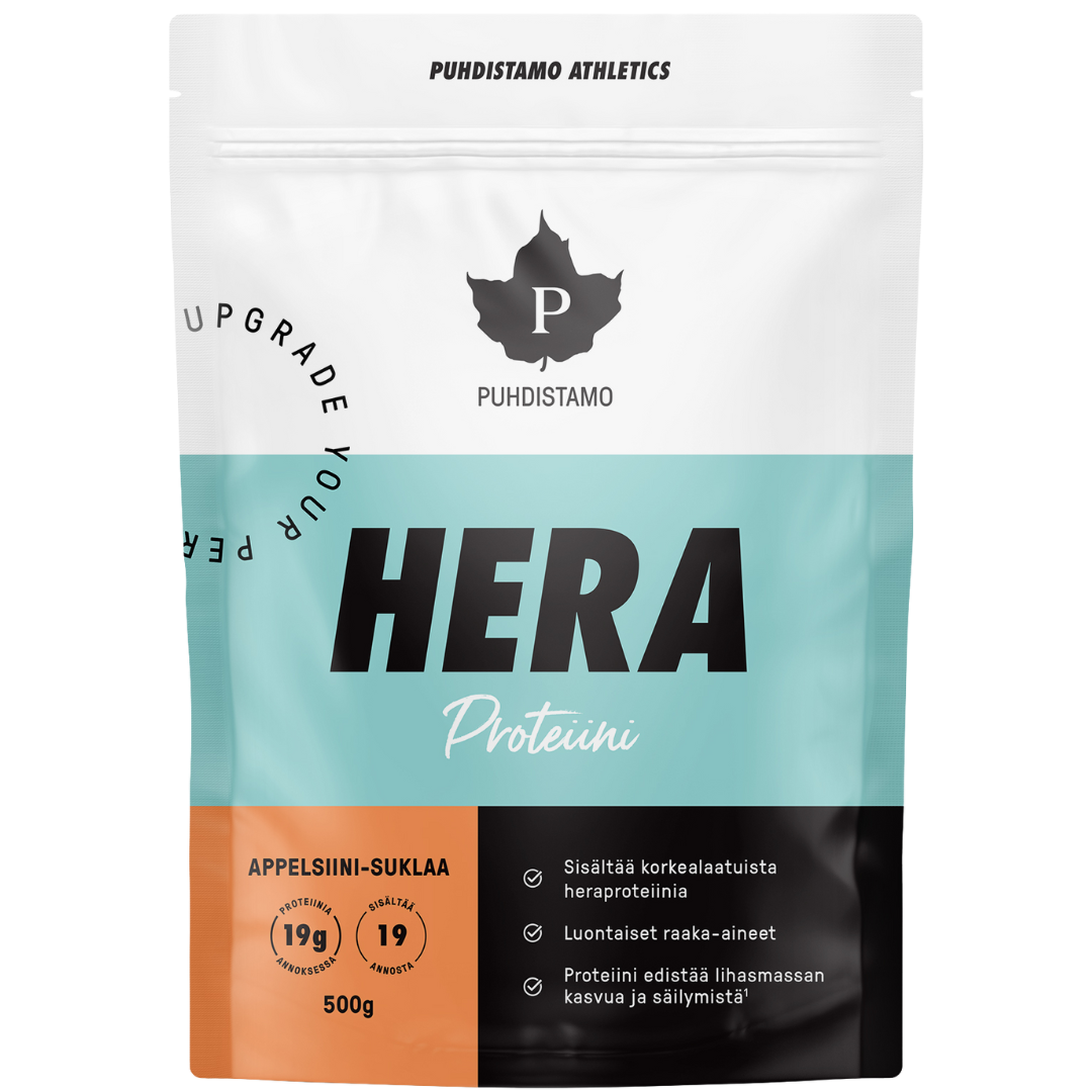 Puhdistamo athletics, heraproteiini, appelsiini-suklaa, 500 g