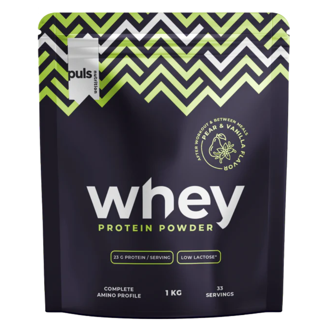Puls Nutrition, whey protein powder, päärynä-vanilja, 1 kg