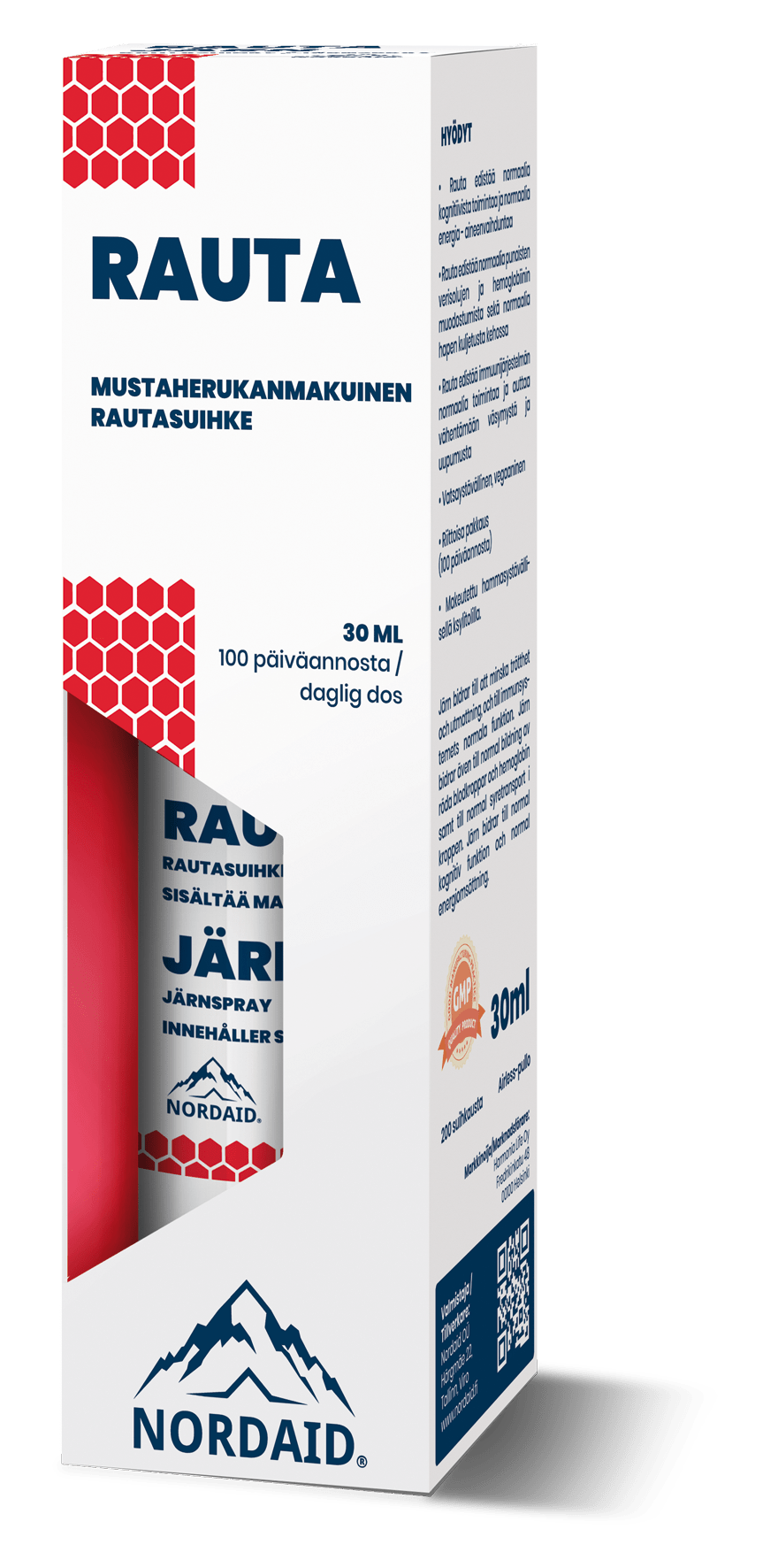 Nordaid Rauta suusuihke 30 ml (Mustaherukanmakuinen)