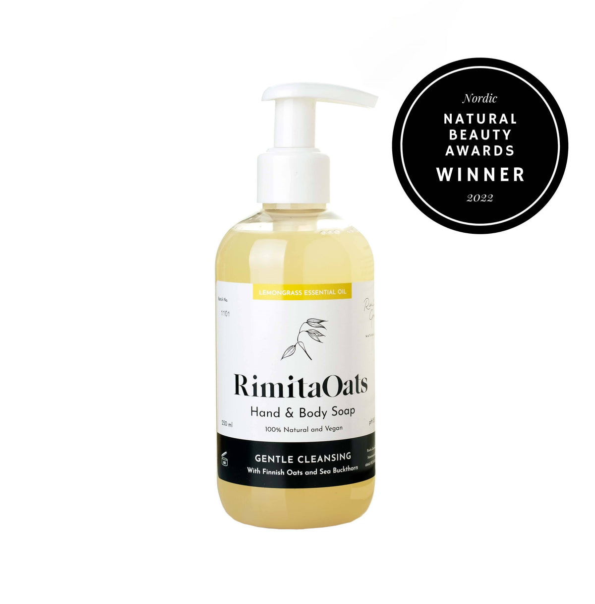 RimitaOats Hand & Body Soap - Käsi- ja vartalosaippua 250 ml.