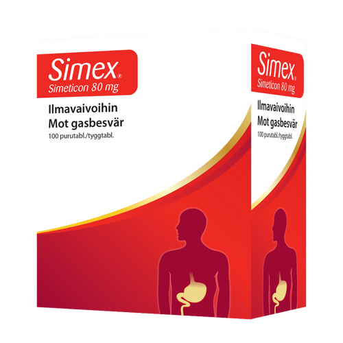 Simex 80 mg simeticon 100 purutabl.