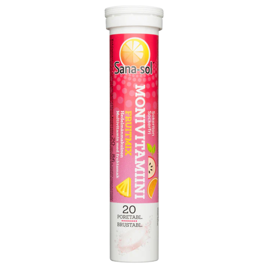 Sana-sol, hedelmänmakuinen, monivitamiini poretabletti, 20 poretabl.