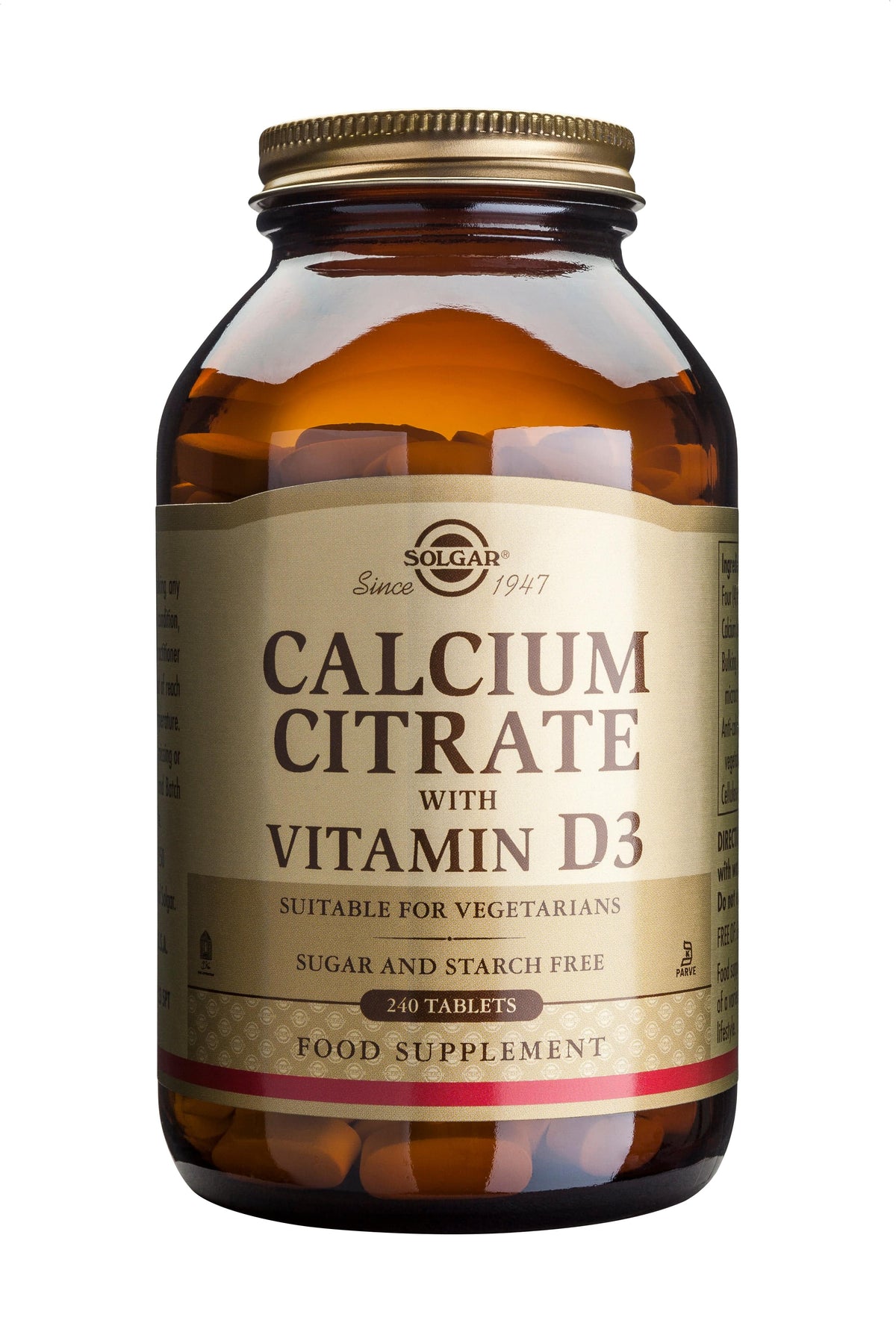 Solgar Calcium Citrate +D3 - Kalsiumsitraatti +D3 240 tabl.