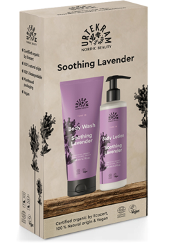 Urtekram Soothing Lavender Body Wash & Body Lotion - Vartalovoide ja suihkugeeli lahjapakkaus