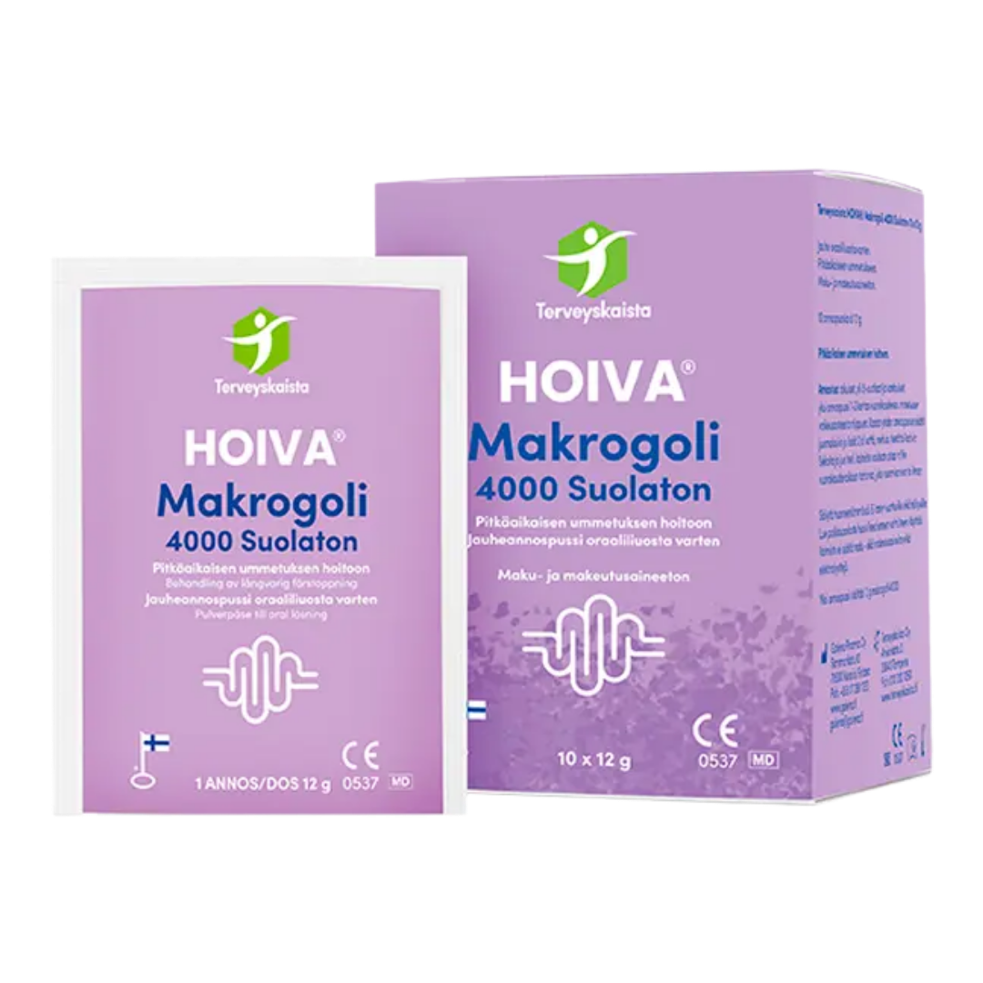 Terveyskaista HOIVA Makrogoli 4000 Suolaton 10 x 12 g