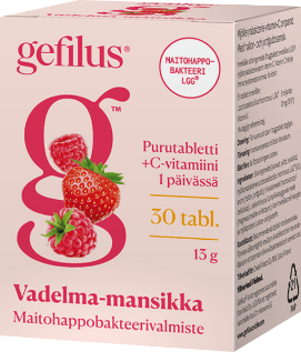 Gefilus Vadelma-Mansikka Purutabletti 30 tabl.