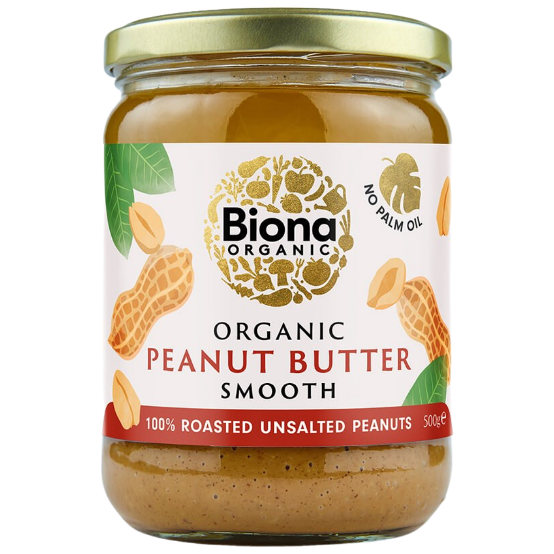 Biona Organic Peanut Butter Smooth - Maapähkinävoi Suolaton 500 g