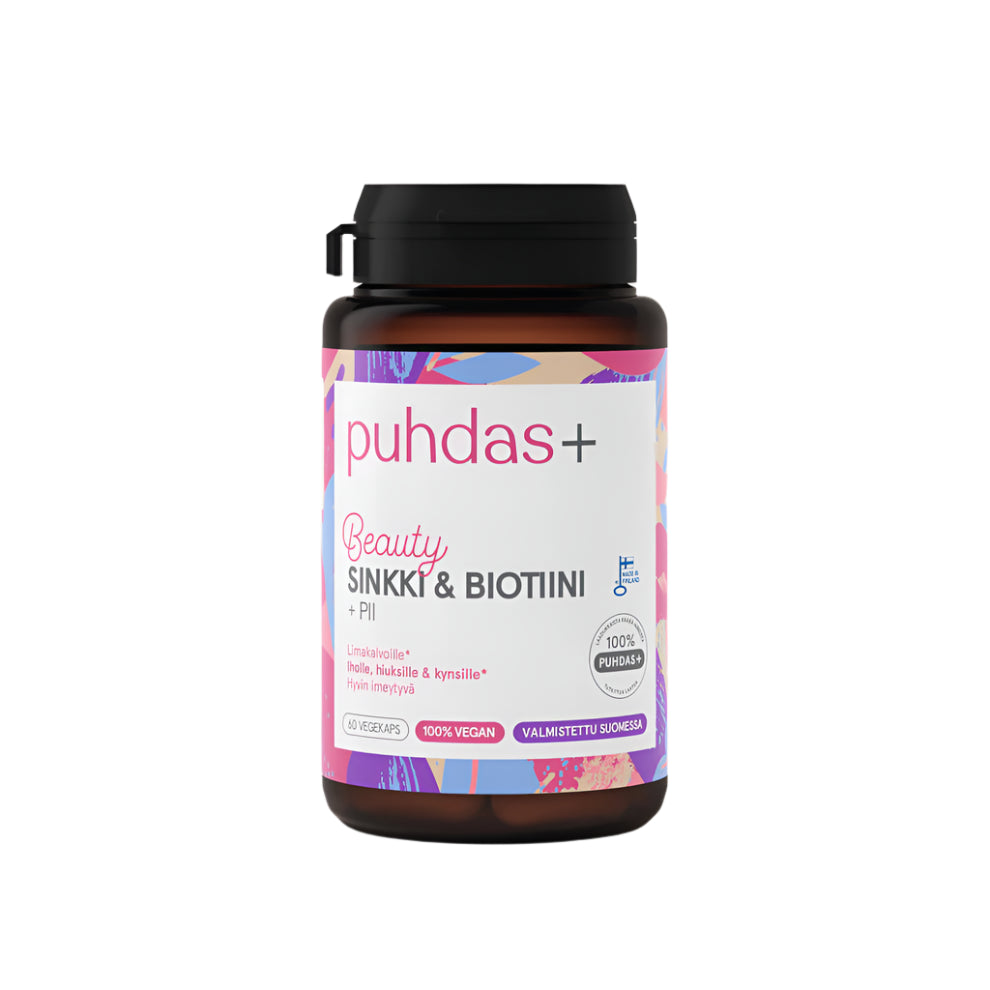 Puhdas+ Beauty Sinkki & Biotiini + Pii 60 kaps.