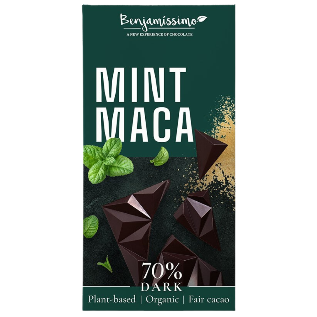 Benjamissimo Tumma Suklaa 70% Minttu & Maca 60 g