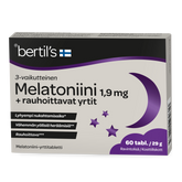 Bertil's Melatoniini + Rauhoittavat yrtit 1,9 mg 60 tabl. - Sinunapteekki.fi