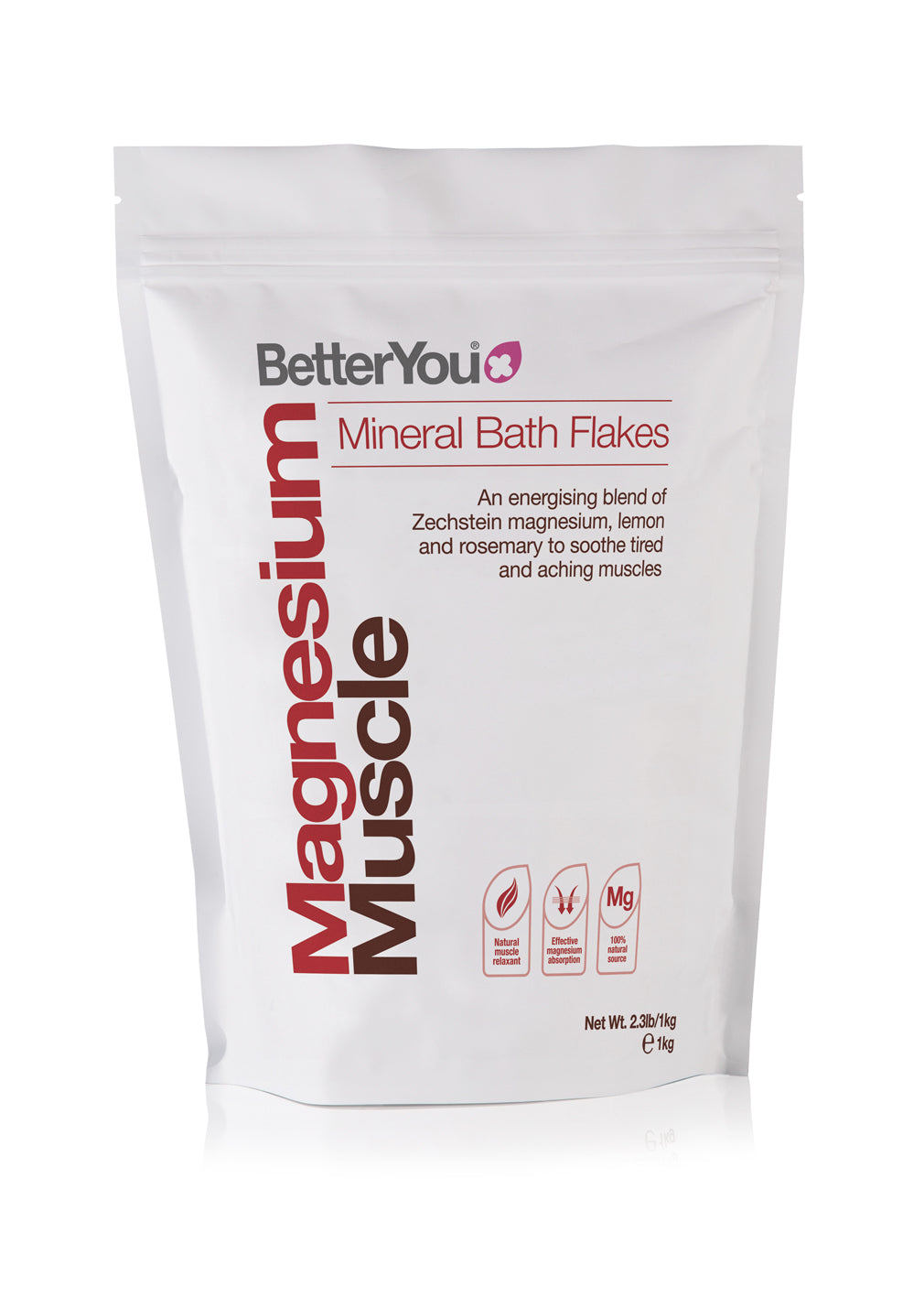 Bertil's Health Magnesium Muscle Mineral Bath Flakes - Kylpyhiutaleet 1kg - Päiväys 12/2023