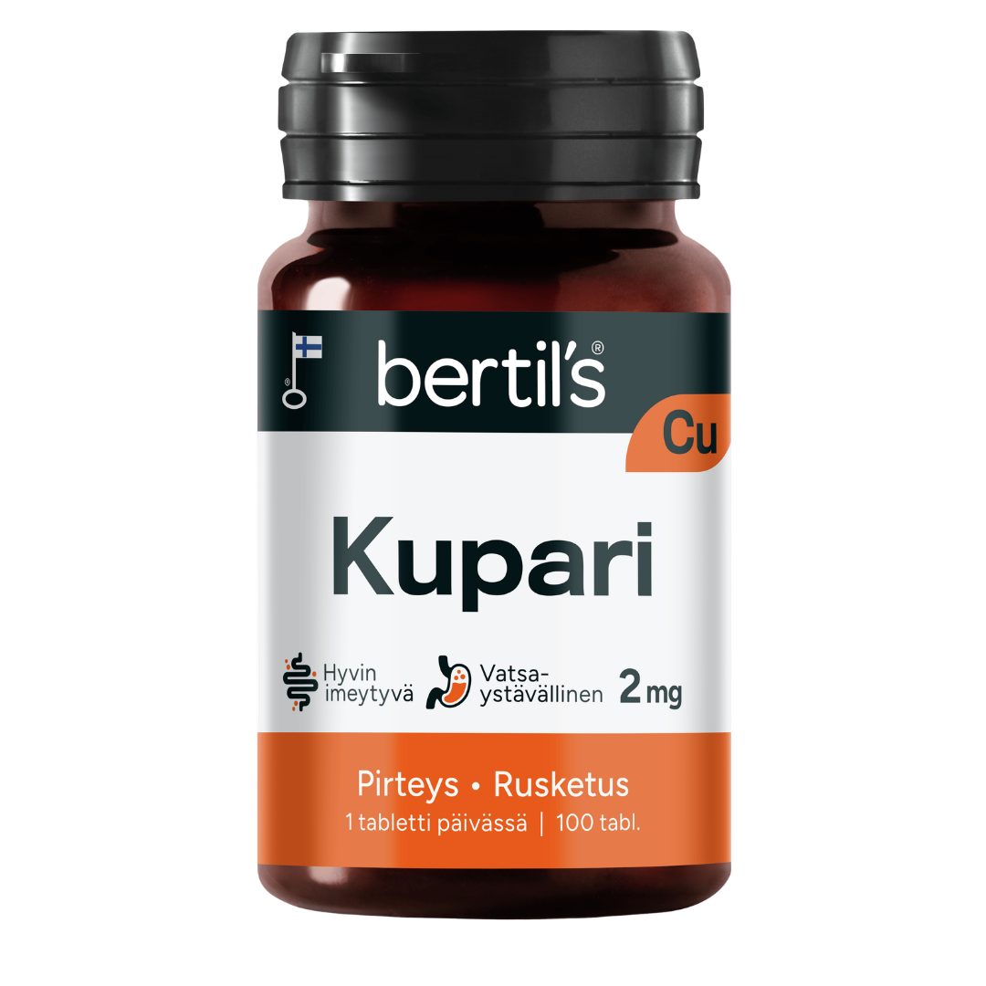 Bertil's Kupari 2 mg 100 tabl. - Hyvin imeytyvä aminohappokelaatti