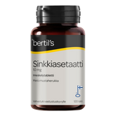 Bertil's Sinkkiasetaatti, 10 mg, 120 kaps., Imeskelytabletti, vastustuskyky, sinunapteekki.fi