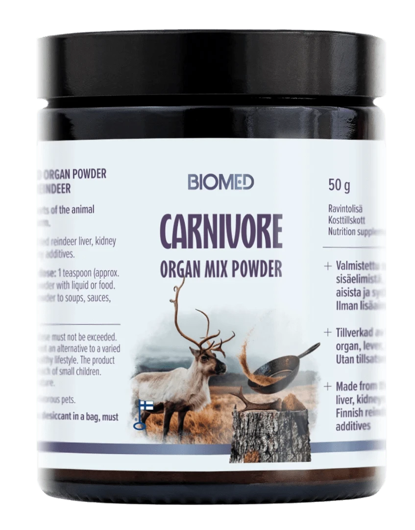 Biomed Carnivore Organ Mix Powder - Poron sisäelinjauhe 50 g - Sinunapteekki.fi