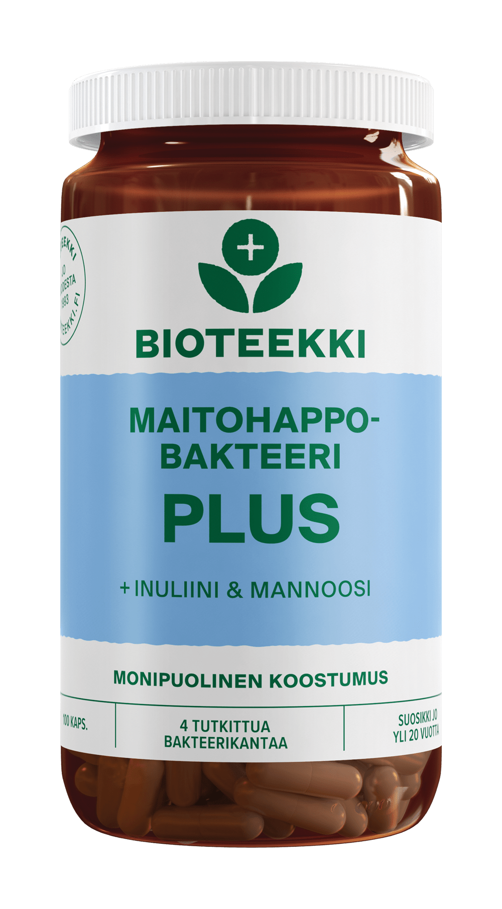 Bioteekki Maitohappobakteeri PLUS + Inuliini & Mannoosi 100 kaps.