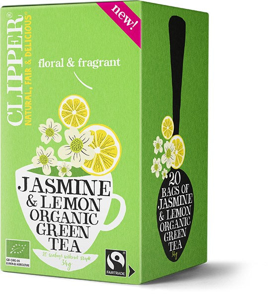 Clipper Jasmine & Lemon Green Tea - Jasmiini ja sitruuna vihreä tee 20 teepussia
