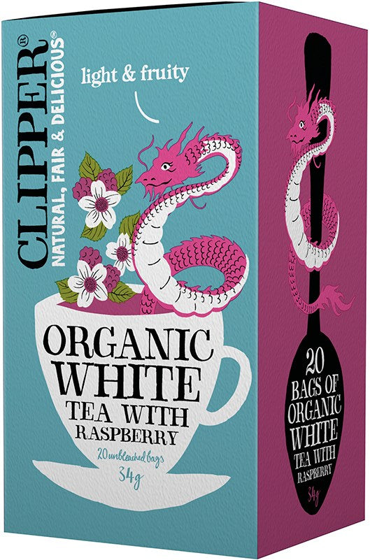 Clipper Organic White Tea With Rasberry - Valkoinen Tee Vadelma 20 Teepussia