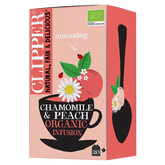Clipper Chamomile &  Peach Infusion - Kamomilla-persikkayrttitee 20 teepussia.