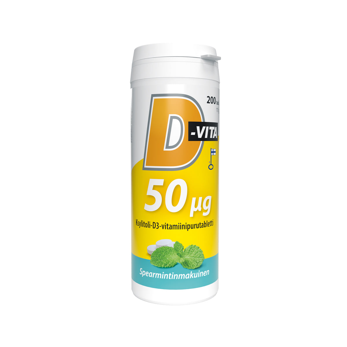 D-Vita 50 µg  - Spearmintinmakuinen purutabletti 200 tabl.