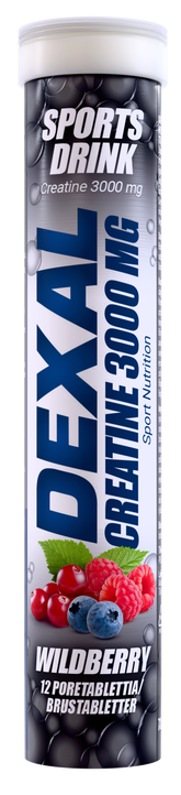 Dexal Sport Nutrition Creatine 3000 mg - Kreatiini 12 Poretablettia Metsämarja
