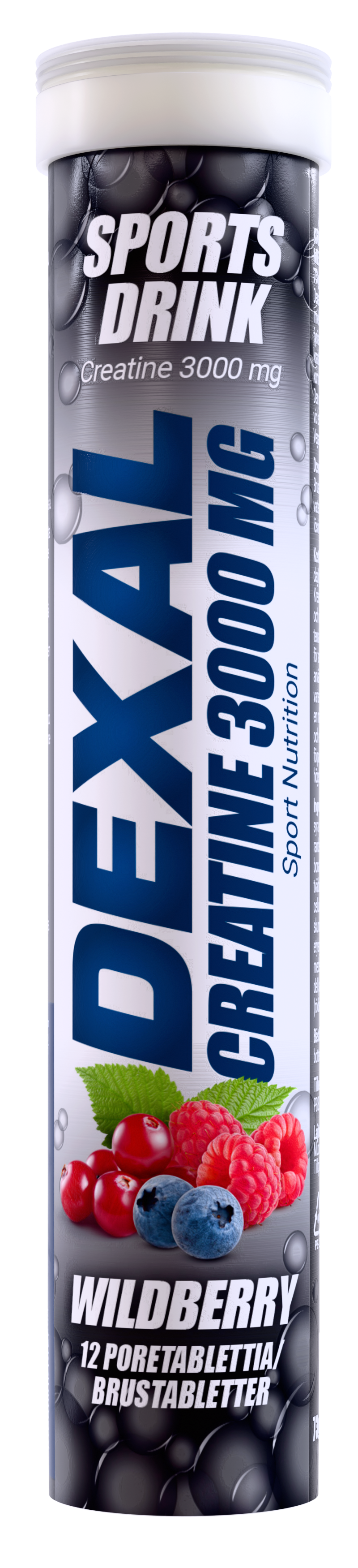Dexal Sport Nutrition Creatine 3000 mg - Kreatiini 12 Poretablettia Metsämarja
