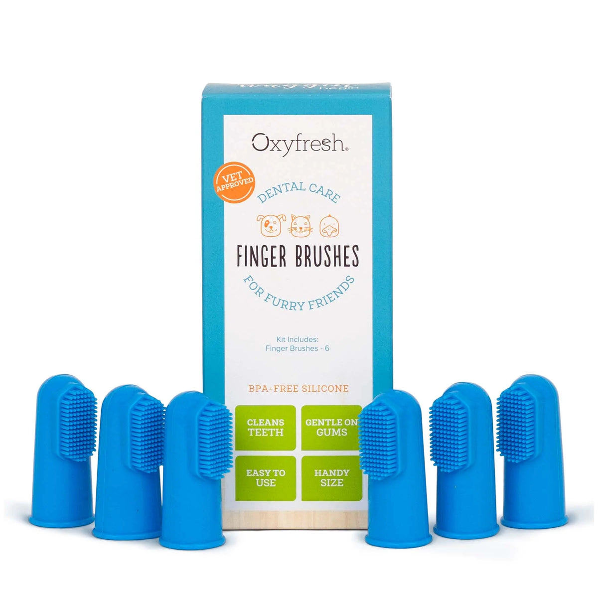 Oxyfresh Finger Brushes - Sormihammasharjat koirille ja kissoille 6 kpl