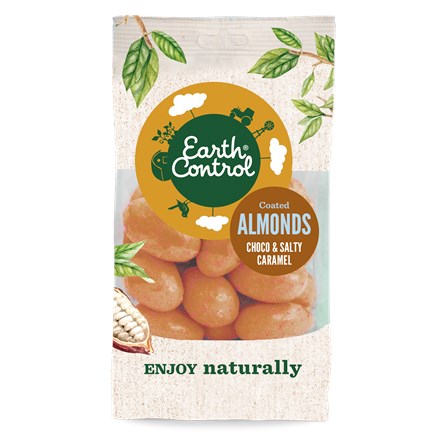 Earth Control Coated Almonds Choco & Salty Caramel - Suolainen kinuski ja suklaapäällysteinen manteli 125g