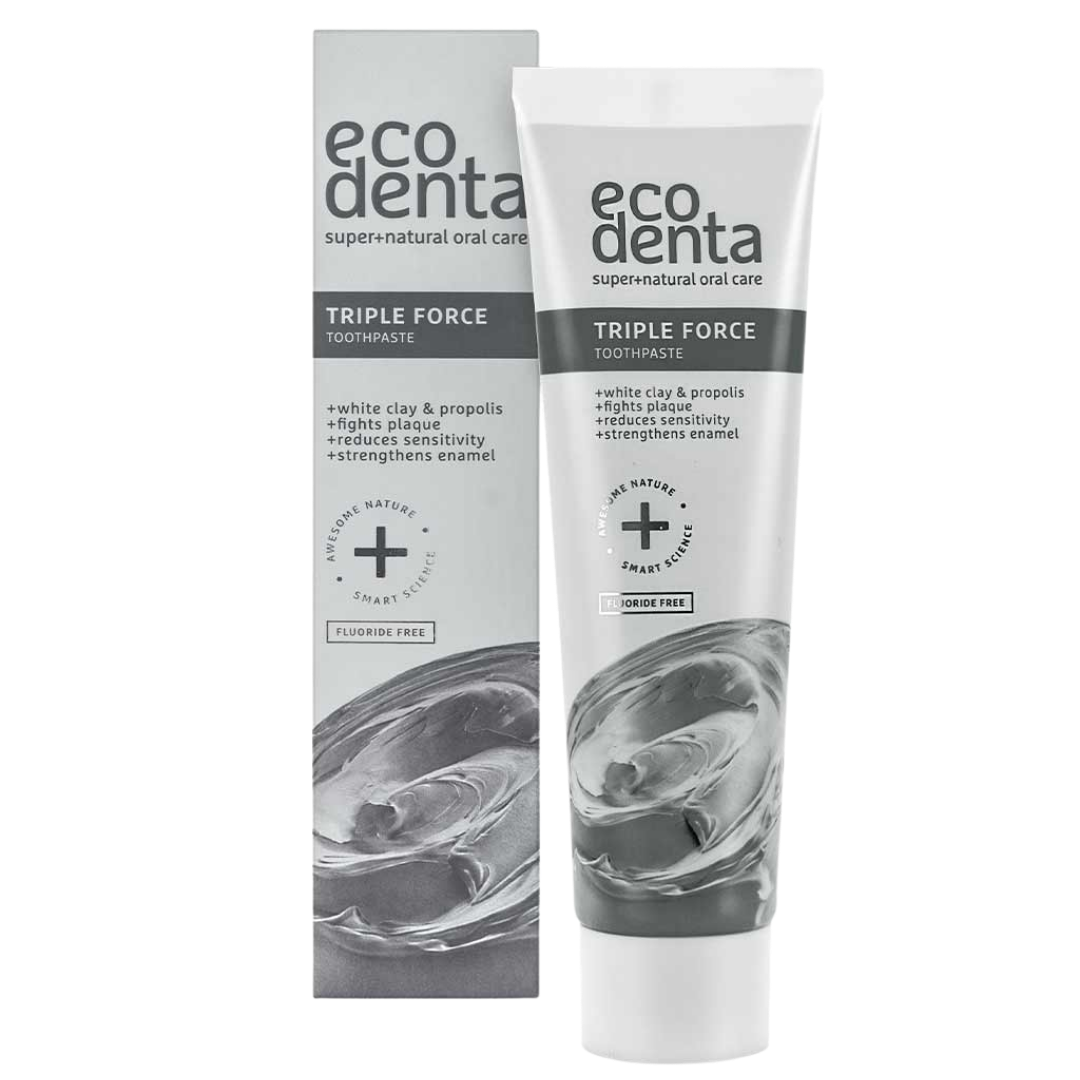 Ecodenta Triple Force - Kolmivaikutteinen Hammastahna 100 ml - Fluoriton